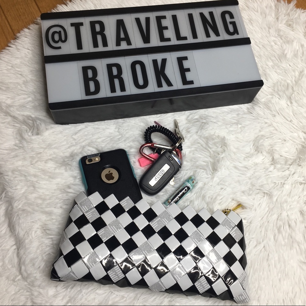 Nahui Ollin Recycled Wrapper Checkerboard Clutch - image 1